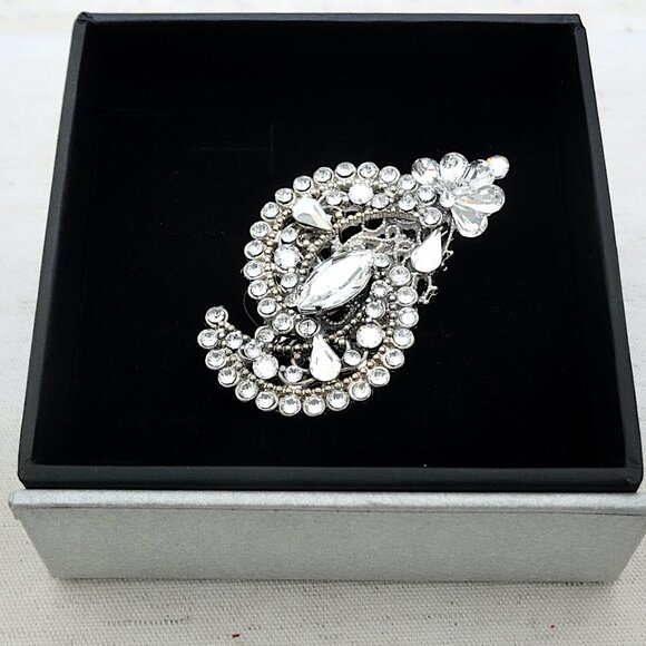 Cheryl King Couture Vintage Style Hair-Clip with Crystal Swirl Design NWT